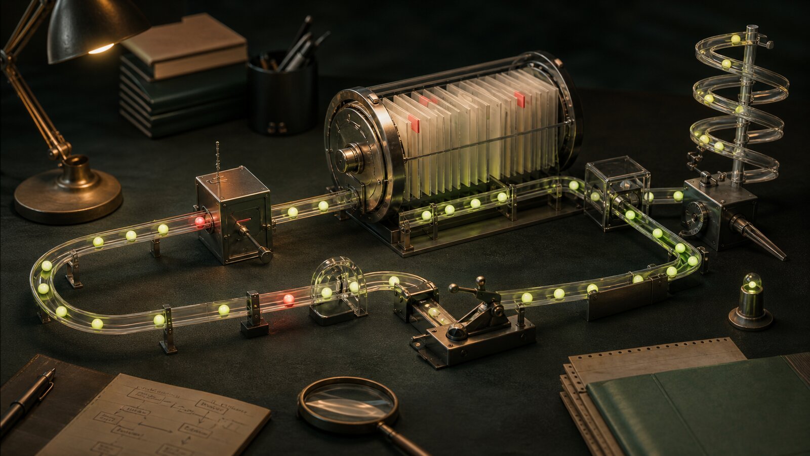 A mechanical workflow system with checkpoints, retries and an archive of durable state